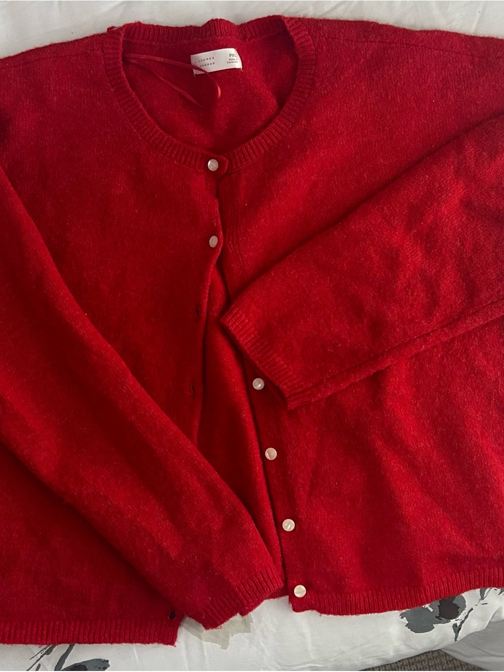 LC Lauren Conrad Red Button-Front Cardigan